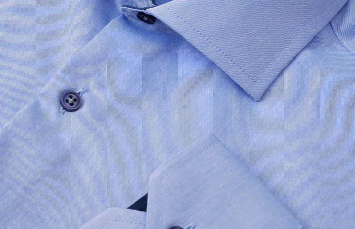 Seven Seas - Fine Twill Kontrast Skjorte Modern Fit - Light BLue