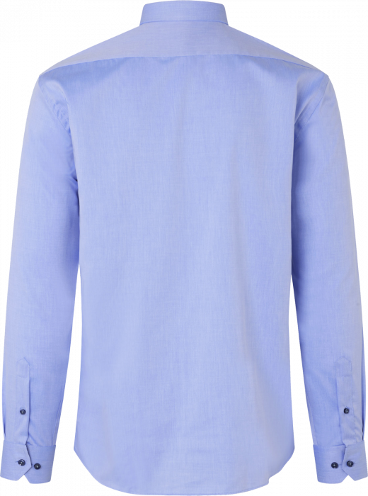 Seven Seas - Fine Twill Kontrast Skjorte Slim Fit - Light BLue