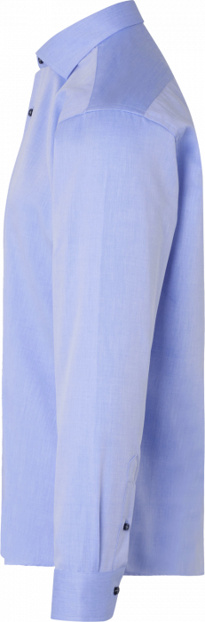 Seven Seas - Fine Twill Kontrast Skjorte Slim Fit - Light BLue