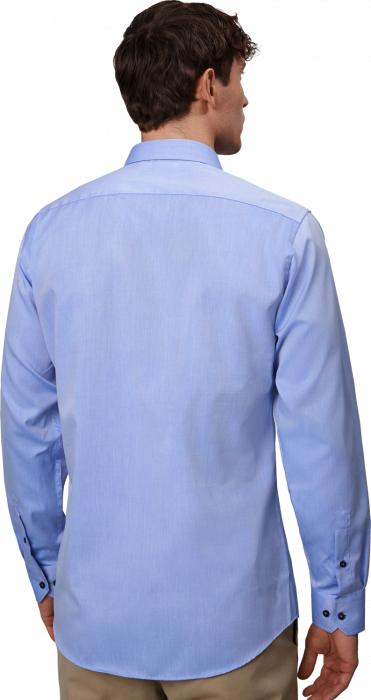 Seven Seas - Fine Twill Kontrast Skjorte Slim Fit - Light BLue