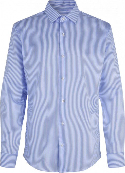 Seven Seas - Fine Twill Kadet Stribet Business Skjorte Slim Fit - Light BLue