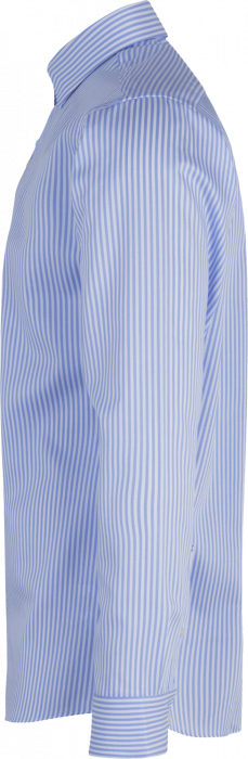 Seven Seas - Fine Twill Kadet Stribet Business Skjorte Slim Fit - Light BLue
