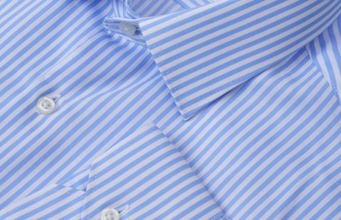 Seven Seas - Fine Twill Kadet Stribet Business Skjorte Slim Fit - Light BLue