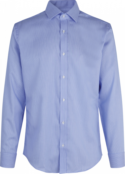 Seven Seas - Fine Twill California Stribet Skjorte Slim - Light BLue
