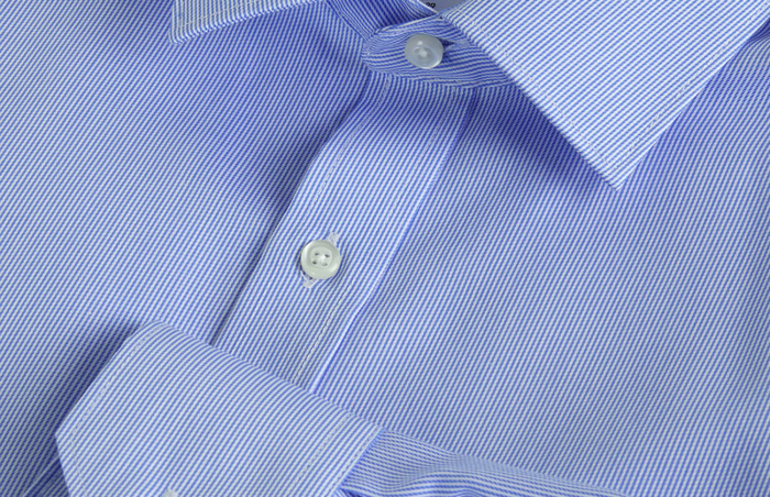 Seven Seas - Fine Twill California Stribet Skjorte Slim - Light BLue