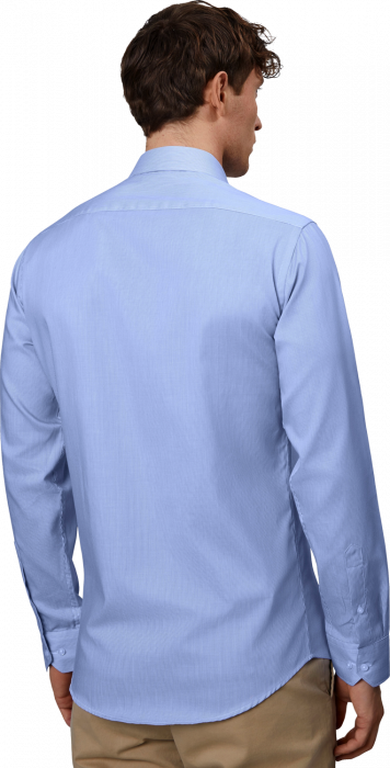 Seven Seas - Fine Twill California Stribet Skjorte Slim - Light BLue