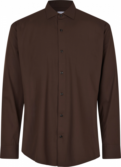 Seven Seas - Hybrid Skjorte Modern Fit - Mocca