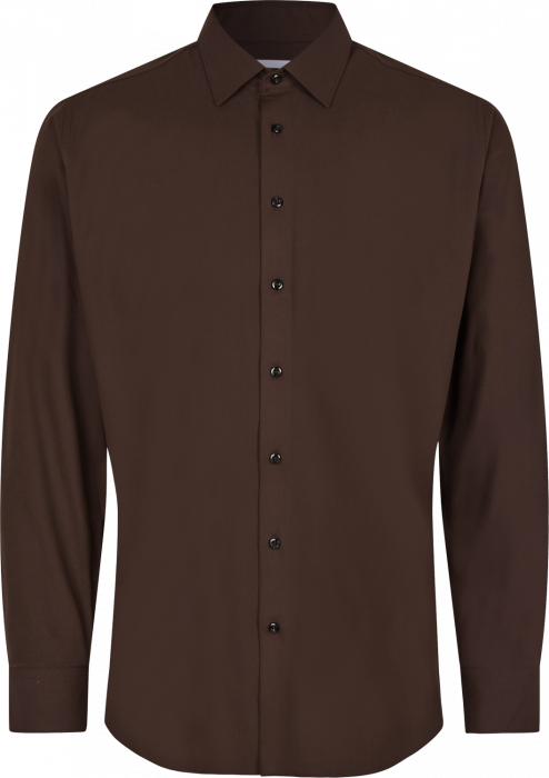 Seven Seas - Hybrid Skjorte Slim Fit - Mocca