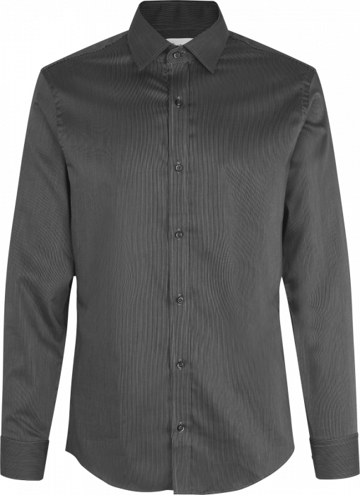 Seven Seas - Fine Twill California Stribet Skjorte Slim - Dark Grey