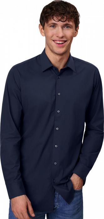 Seven Seas - Hybrid Skjorte Slim Fit - Navy