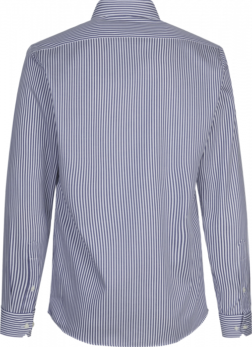 Seven Seas - Fine Twill Kadet Stribet Business Skjorte Slim Fit - Navy