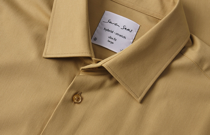 Seven Seas - Hybrid Skjorte Modern Fit - Sand