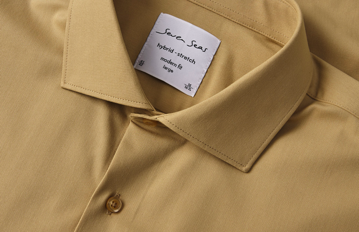 Seven Seas - Hybrid Skjorte Slim Fit - Sand
