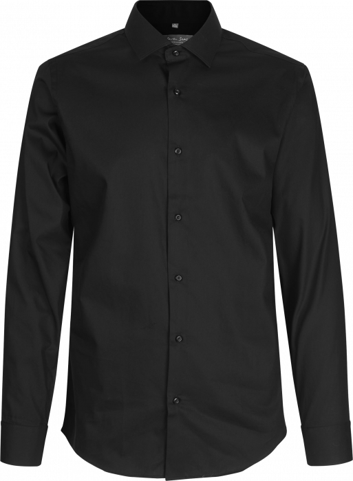 Seven Seas - Poplin Skjorte Slim Fit - Sort
