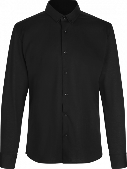 Seven Seas - The Jersey Stretch Skjorte Modern Fit - Sort