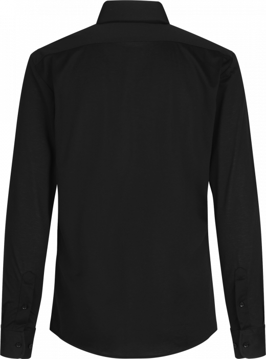 Seven Seas - The Jersey Stretch Skjorte Modern Fit - Sort