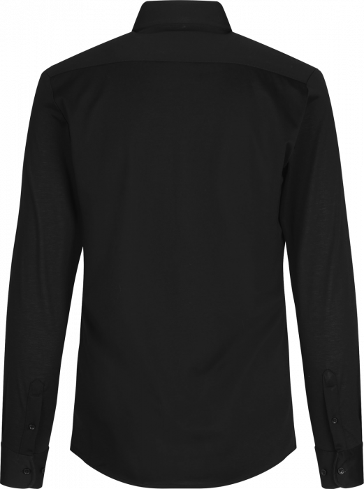 Seven Seas - The Jersey Stretch Skjorte Slim Fit - Sort