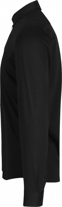 Seven Seas - The Jersey Stretch Skjorte Slim Fit - Sort