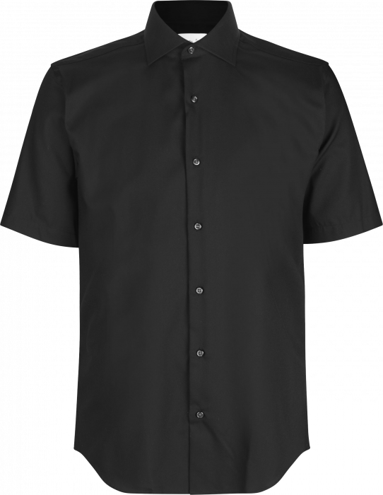 Seven Seas - Fine Twill Kortærmet Skjorte Slim Fit - Sort