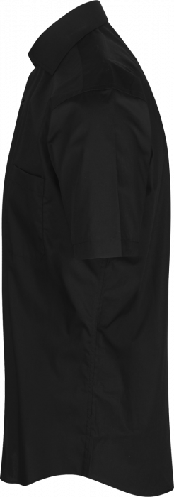 Seven Seas - Poplin Kort&aelig;rmet Skjorte Modern Fit - Sort