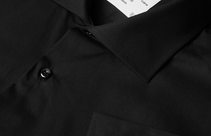 Seven Seas - Poplin Kort&aelig;rmet Skjorte Modern Fit - Sort