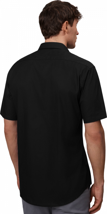Seven Seas - Poplin Kort&aelig;rmet Skjorte Modern Fit - Sort