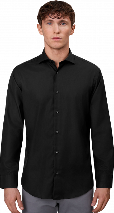 Seven Seas - Fine Twill Business Skjorte Modern - Sort