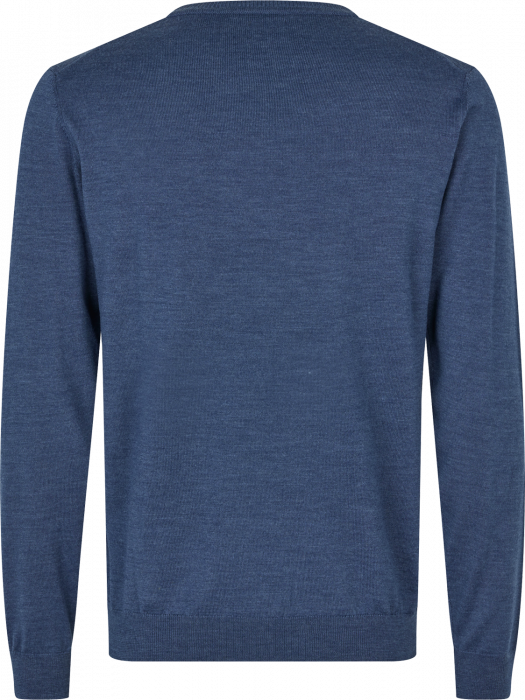 Seven Seas - The Knit V-Hals Striktr&oslash;je - Blue Melange