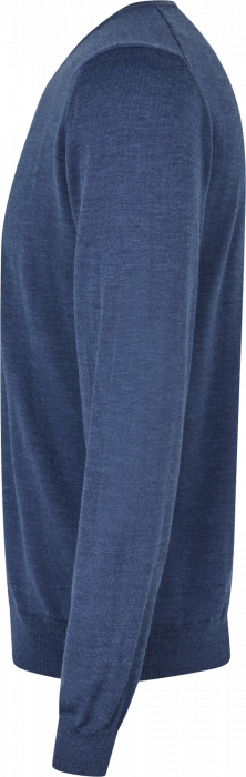 Seven Seas - The Knit V-Hals Striktr&oslash;je - Blue Melange