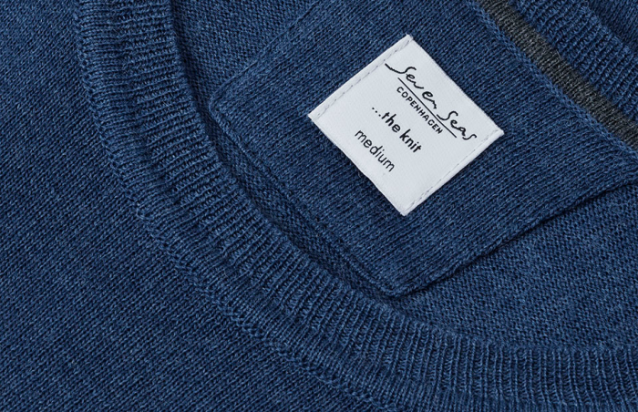 Seven Seas - The Knit O-Neck Striktr&oslash;je - Blue Melange