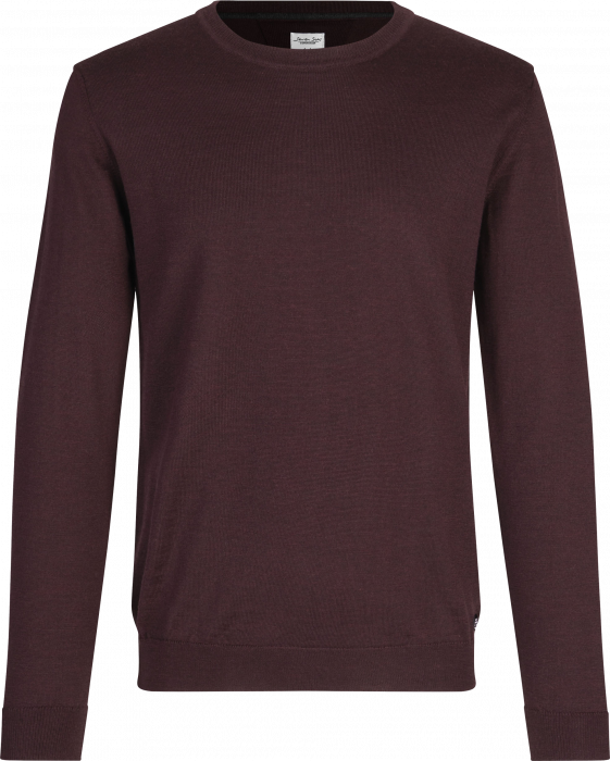 Seven Seas - The Knit O-Neck Striktrøje - Bordeaux Melange