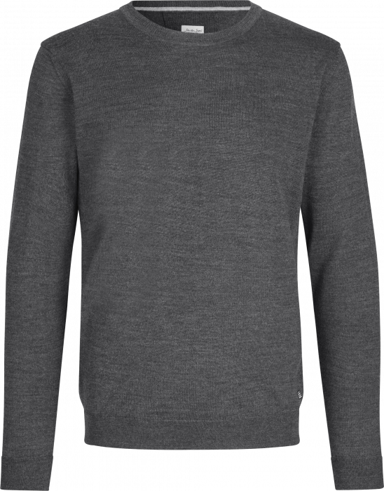 Seven Seas - The Knit O-Neck Striktrøje - Dark Grey Melange