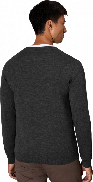 Seven Seas - The Knit V-Hals Striktr&oslash;je - Dark Grey Melange