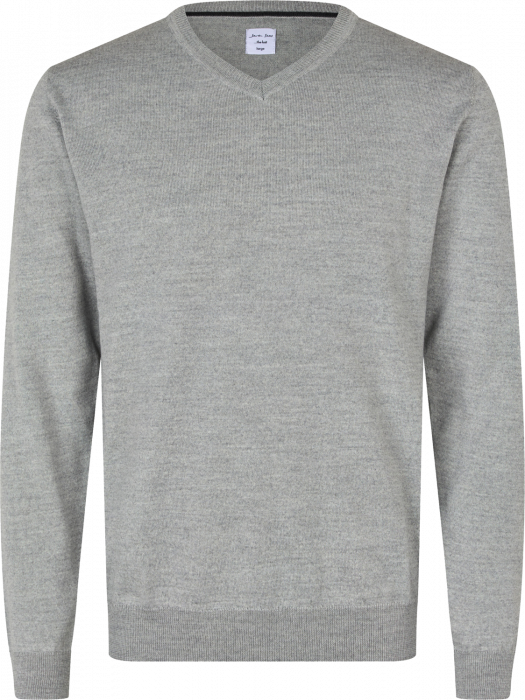 Seven Seas - The Knit V-Hals Striktrøje - Light Grey Melange