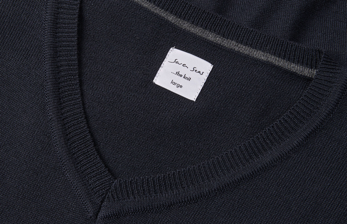 Seven Seas - The Knit V-Hals Striktr&oslash;je - Navy