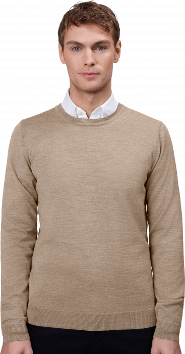 Seven Seas - The Knit O-Neck Striktr&oslash;je - Sand Melange
