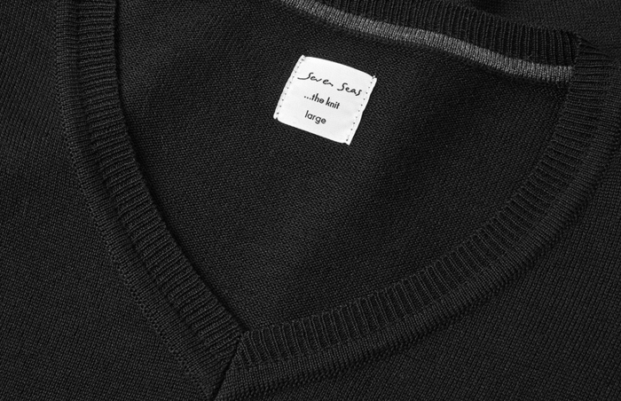 Seven Seas - The Knit V-Hals Striktr&oslash;je - Sort