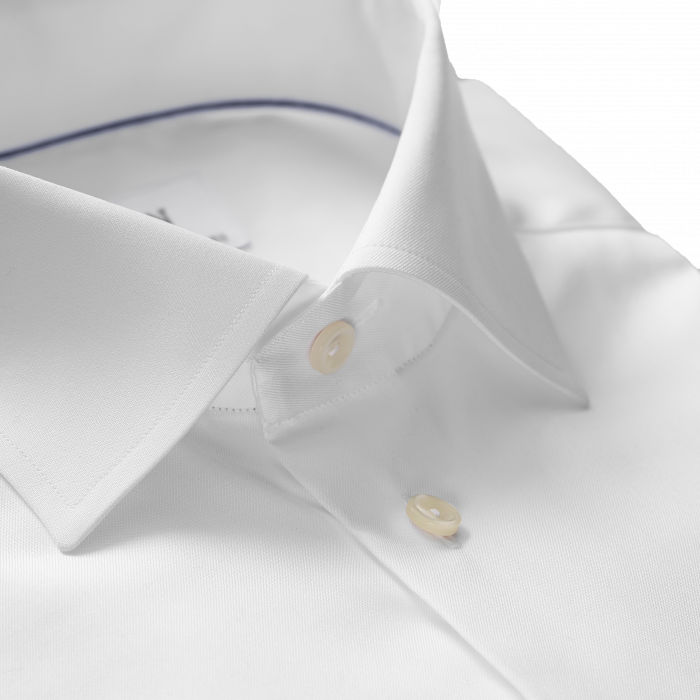 Eton - Super Slim Twill Skjorte, Cut Away - Hvid