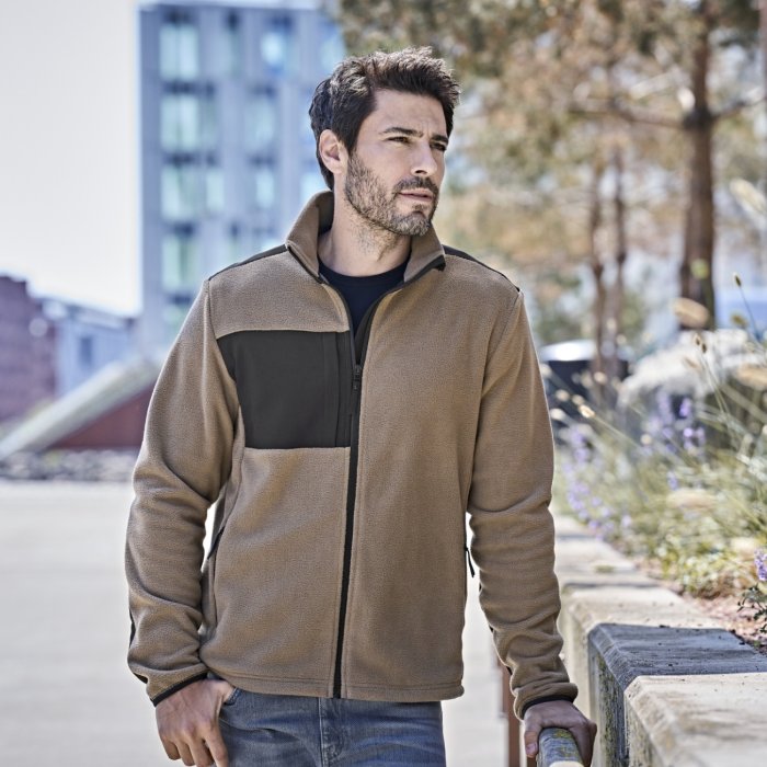 Tee Jays - Mountain Fleece Jakke - Clay & sort