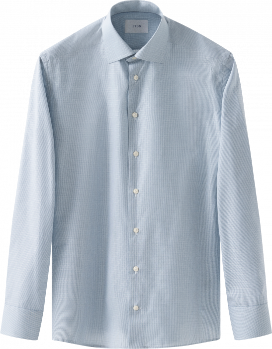 Eton - Bl&aring; Business Skjorte Med Effekt Slim Fit - Bl&aring;
